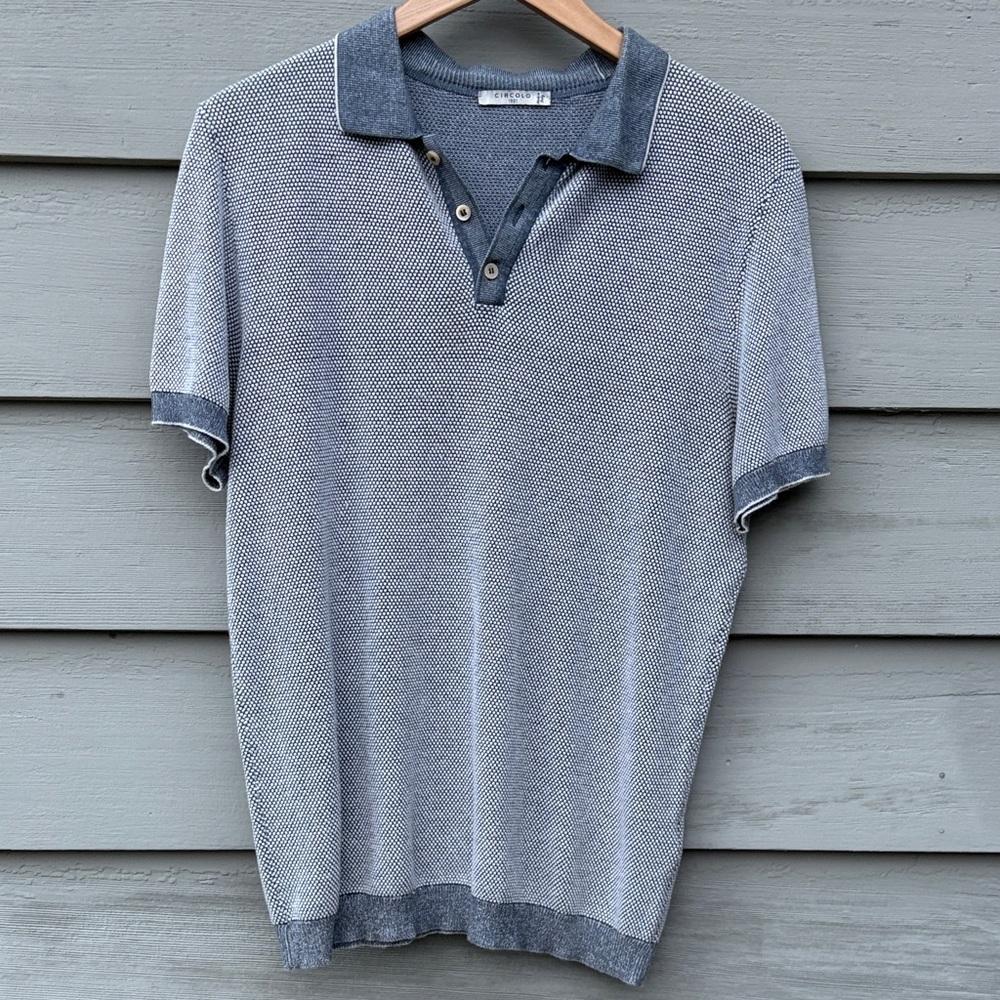 Circolo 1901 Men's Blue/Grey Polo Shirt